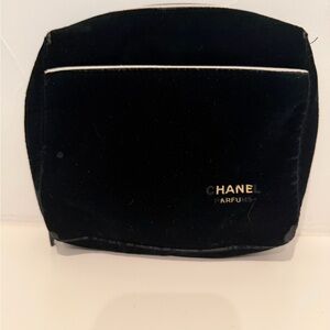 CHANEL Parfums Black Velvet Cosmetic Bag Makeup Pouch